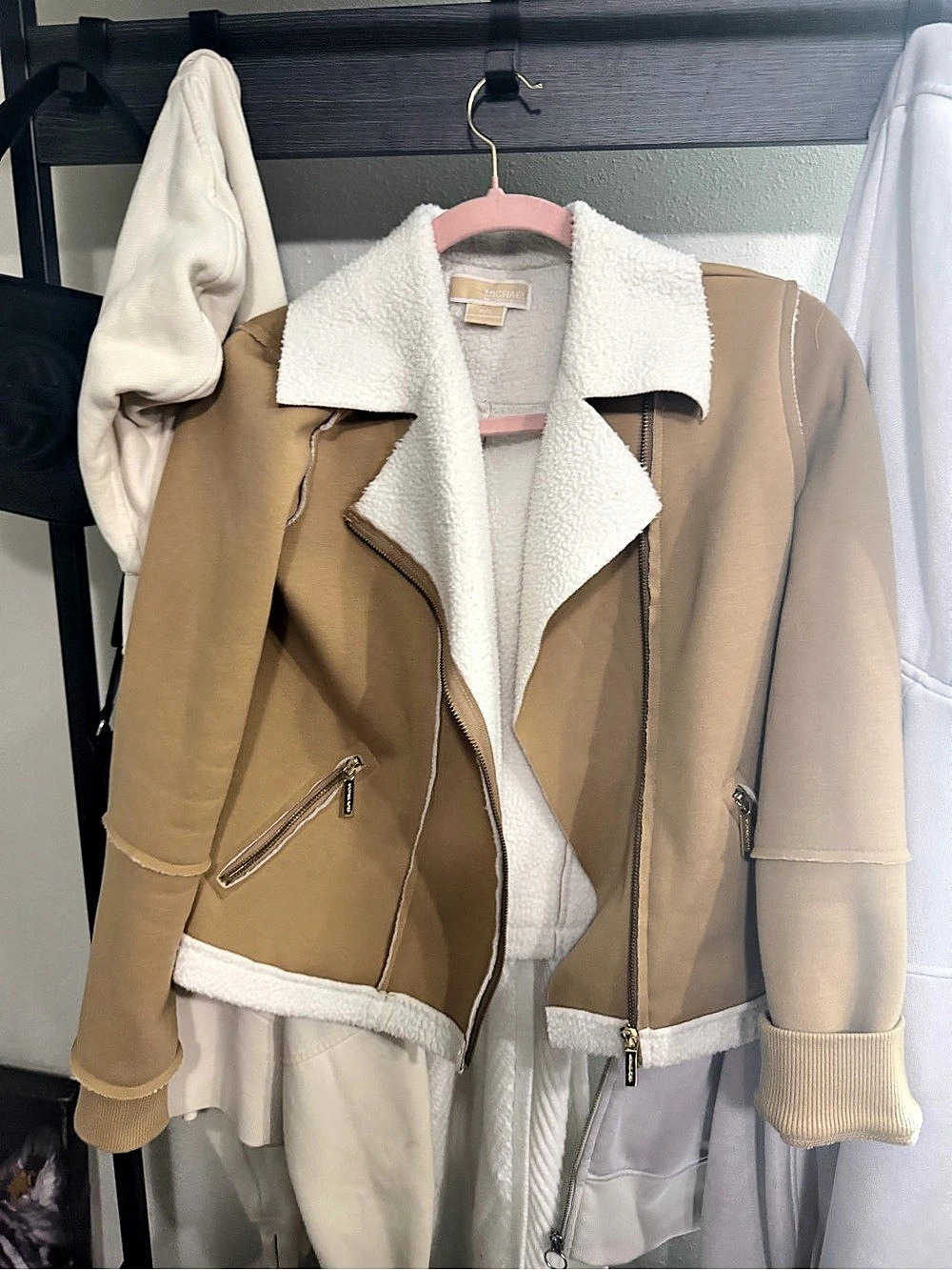 Michael Kors Brown & Cream Sherpa Jacket